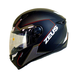 Мотошолом ZEUS ZS-811 MATTE BLACK AL6 RED, image 