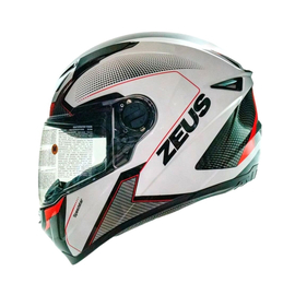 Мотошолом ZEUS ZS-811 WHITE AL6 RED, image 