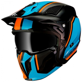 Мотошлем MT Streetfighter SV Twin Black/Blue/Orange, фото 