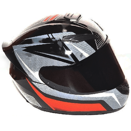 Мотошлем MotoTech 111 №24, Цвет: Черный/Серебристый/Красный, фото 