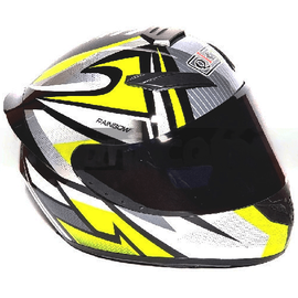 Мотошлем MotoTech 111 №28, Цвет: Серебристый/Желтый/Белый, фото 