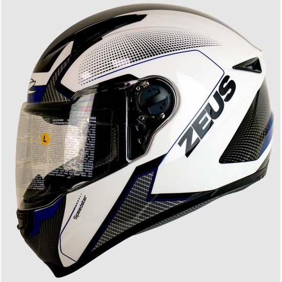 Мотошлем ZEUS ZS-811 WHITE AL6 BLUE, фото , изображение 2