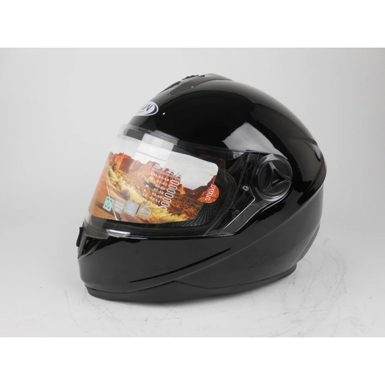 Мотошлем FXW HF-122 SOLID BLACK, Цвет: Черный глянцевый, фото , изображение 2
