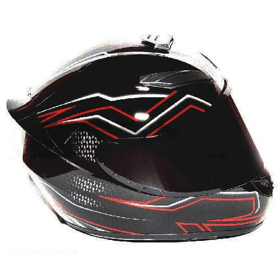 Мотошлем MotoTech 111 №26, Цвет: Черный/Серый/Красный, фото 