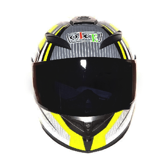 Мотошлем MotoTech 111 №28, Цвет: Серебристый/Желтый/Белый, фото , изображение 2