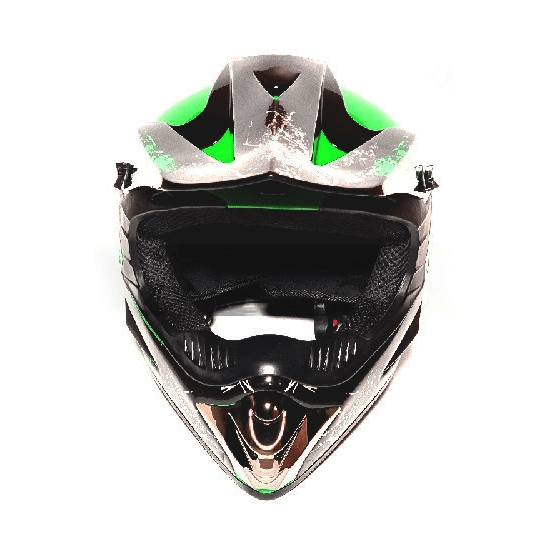 Мотошлем MotoTech 117 №2, Цвет: Салатовый с черным, фото , изображение 2