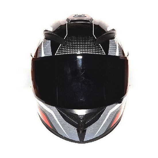 Мотошлем MotoTech 111 №24, Цвет: Черный/Серебристый/Красный, фото , изображение 2