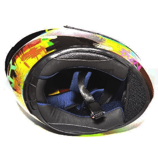 Мотошлем MotoTech 111 №15, Цвет: Жёлтый с голубым, фото , изображение 4