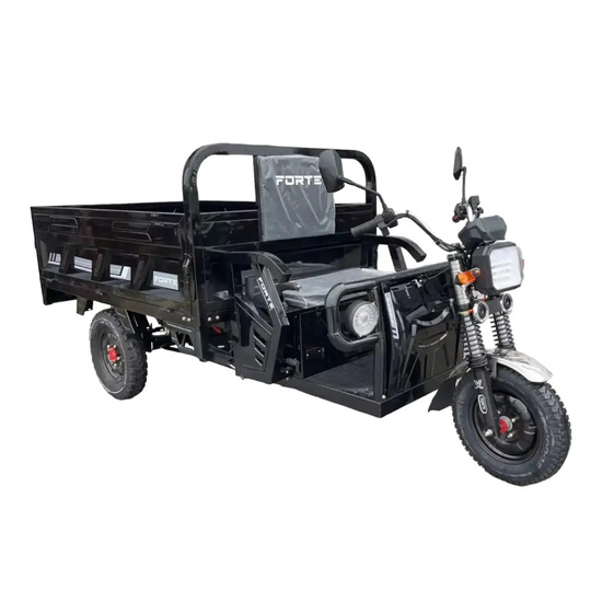 Грузовой электрический трицикл Forte JB 1500 черный, Цвет: Чёрный, Тип двигателя: Бесщеточный электродвигатель постоянного тока, фото , изображение 2