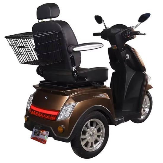 Электроскутер Vista-3 (T408-3) коричневый, Цвет: Коричневый, Тип двигателя: Бесщеточный электродвигатель постоянного тока, Посадочных мест: 1, фото , изображение 3