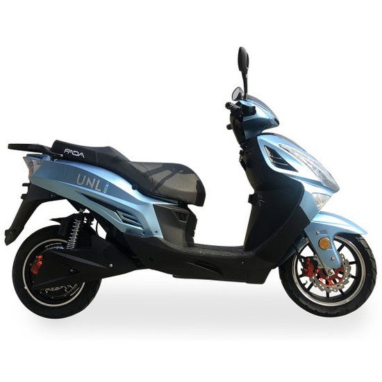 Электрический скутер Fada UNLi 2500W (LiFePO4) голубой, Цвет: Голубой, Тип двигателя: Бесщеточный электродвигатель постоянного тока, Посадочных мест: 2, фото , изображение 2