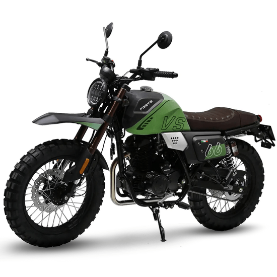 Мотоцикл FORTE Scrambler FT250-F6 Чорно-зелений (матовий), image 